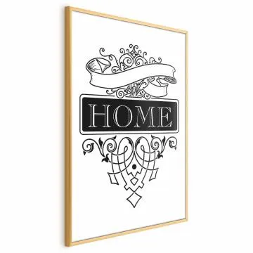 Plakat Home 40x60 cm z ramą złotą bez marginesu