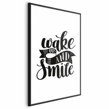 Plakat Wake up and smile 60x90 cm z ramą czarną z marginesem