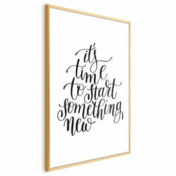 Plakat Something new 21x30 cm z ramą złotą bez marginesu