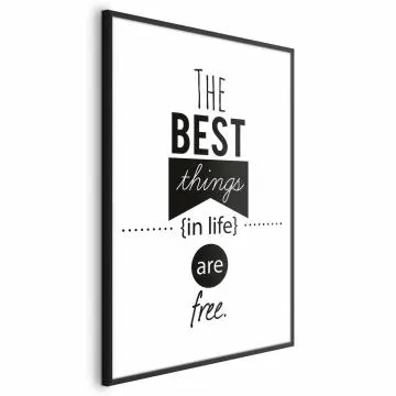 Plakat Best things in life 21x30 cm z ramą czarną z marginesem