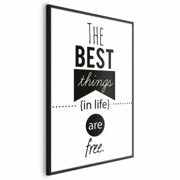 Plakat Best things in life 21x30 cm z ramą czarną bez marginesu