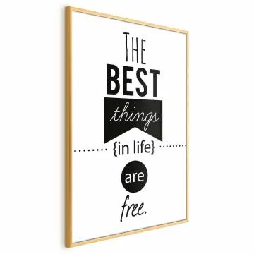 Plakat Best things in life 21x30 cm z ramą złotą bez marginesu
