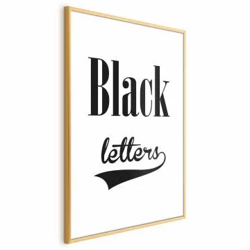 Plakat Black letters 21x30 cm z ramą złotą z marginesem