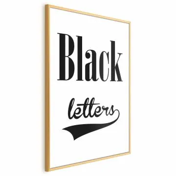 Plakat Black letters 21x30 cm z ramą złotą bez marginesu