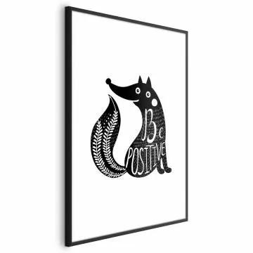Plakat Be positive 21x30 cm z ramą czarną z marginesem