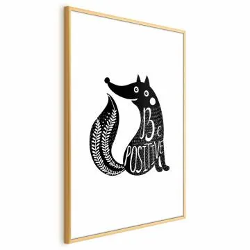 Plakat Be positive 29,7x42 cm z ramą złotą z marginesem