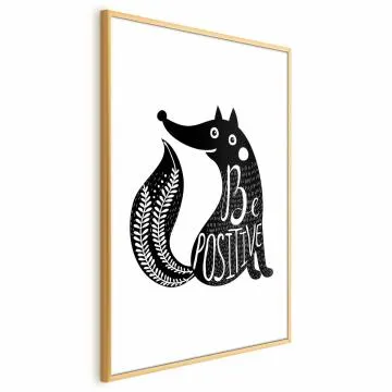 Plakat Be positive 29,7x42 cm z ramą złotą bez marginesu