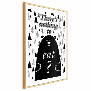 Plakat Nothing to eat 40x60 cm z ramą złotą z marginesem