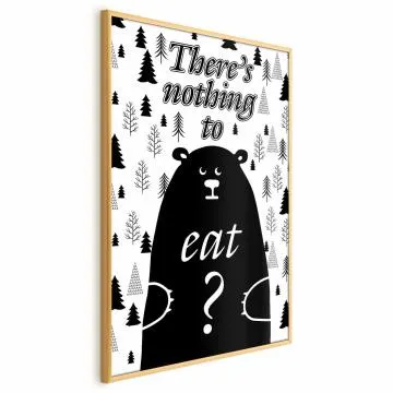 Plakat Nothing to eat 21x30 cm z ramą złotą bez marginesu