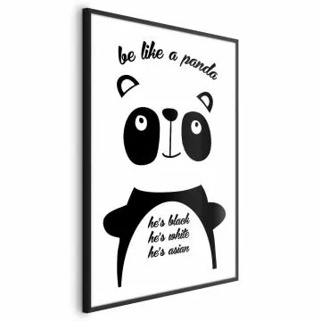 Plakat Panda 21x30 cm z ramą czarną bez marginesu