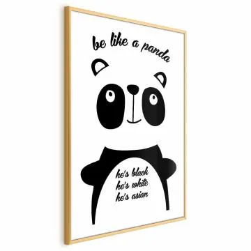 Plakat Panda 40x60 cm z ramą złotą bez marginesu