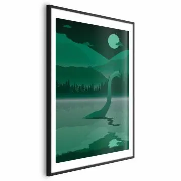 Plakat Loch Ness 40x60 cm z ramą czarną z marginesem