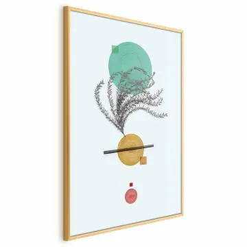 Plakat Roślinna kompozycja 60x90 cm z ramą złotą bez marginesu
