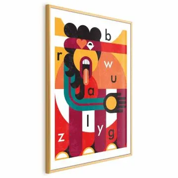 Plakat Sztuka designu 21x30 cm z ramą złotą z marginesem