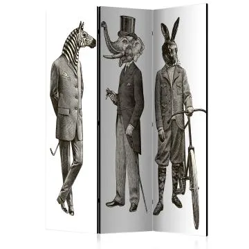 Parawan dwustronny Ludzie 135x172 cm 3-częściowy zielony