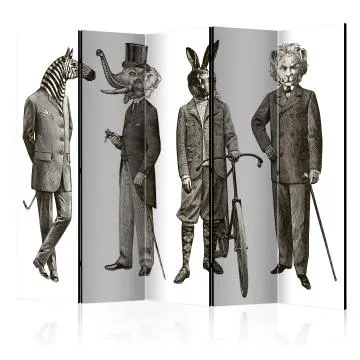 Parawan akustyczny Ludzie 225x172 cm 5-częściowy szary
