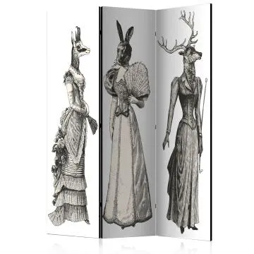Parawan akustyczny Ludzie 135x172 cm 3-częściowy beżowy