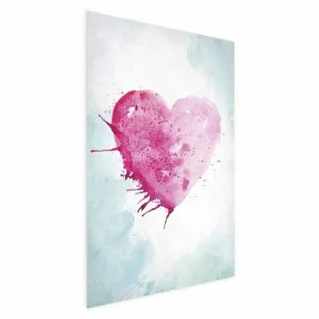 Plakat Akwarelowe serce 21 x 30 cm bez ramy z marginesem