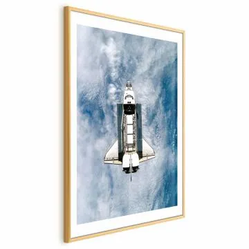 Plakat Wahadłowiec kosmiczny 60x90 cm z ramą złotą z marginesem