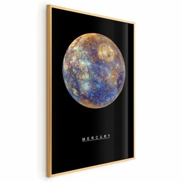 Plakat Merkury 40x60 cm z ramą złotą bez marginesu