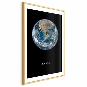 Plakat Ziemia 40x60 cm z ramą złotą z marginesem