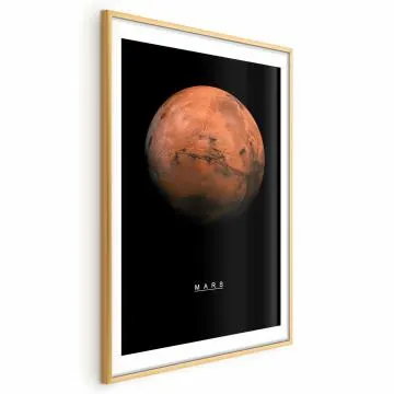 Plakat Mars 29,7x42 cm z ramą złotą z marginesem