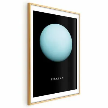 Plakat Uran 21x30 cm z ramą złotą z marginesem