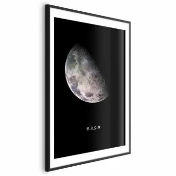 Plakat Księżyc 60x90 cm z ramą czarną z marginesem