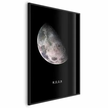Plakat Księżyc 29,7x42 cm z ramą czarną bez marginesu