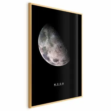 Plakat Księżyc 29,7x42 cm z ramą złotą bez marginesu