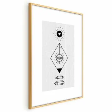 Plakat Symbole 21x30 cm z ramą złotą z marginesem