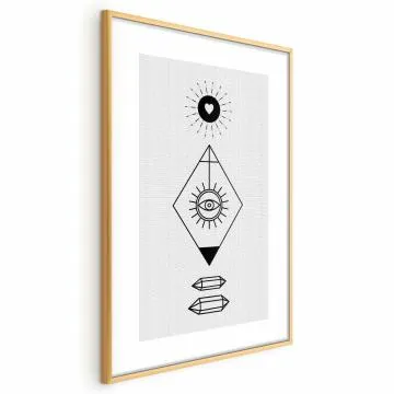 Plakat Symbole 40x60 cm z ramą złotą bez marginesu