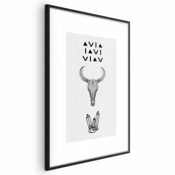 Plakat Zwierzęca czaszka 29,7x42 cm z ramą czarną z marginesem
