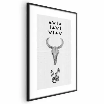 Plakat Zwierzęca czaszka 21x30 cm z ramą czarną bez marginesu