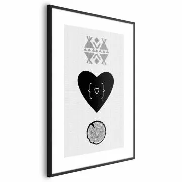 Plakat Serce i pień 29,7x42 cm z ramą czarną bez marginesu