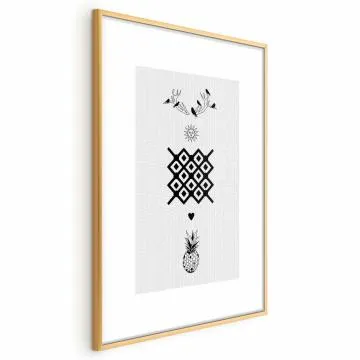 Plakat Szczęście 60x90 cm z ramą złotą z marginesem