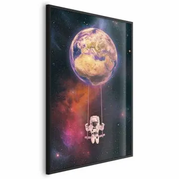 Plakat Kosmiczna huśtawka 60x90 cm z ramą czarną bez marginesu