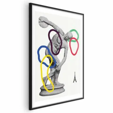 Plakat Rzut dyskiem 60x90 cm z ramą czarną z marginesem