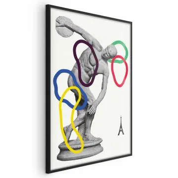 Plakat Rzut dyskiem 60x90 cm z ramą czarną bez marginesu
