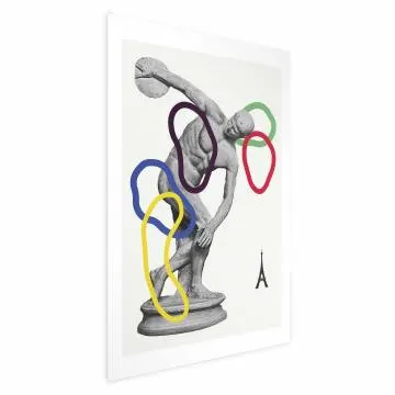 Plakat Rzut dyskiem 60x90 cm bez ramy z marginesem