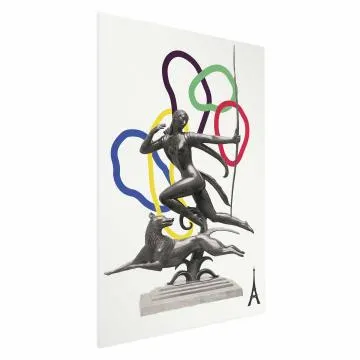 Plakat Strzelająca kobieta 40x60 cm bez ramy z marginesem
