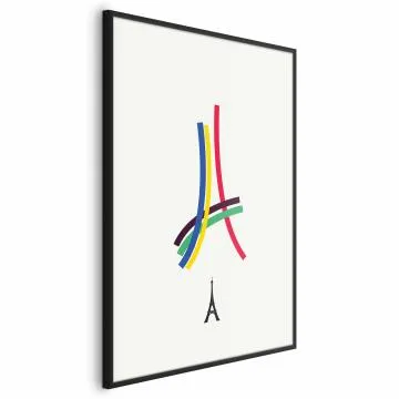 Plakat Abstrakcyjna Wieża Eiffla 40x60 cm z ramą czarną bez marginesu