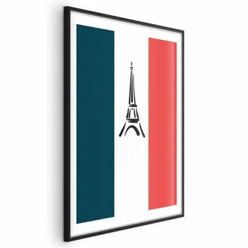 Plakat Symbole Francji 60x90 cm z ramą czarną z marginesem