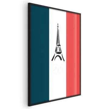Plakat Symbole Francji 60x90 cm z ramą czarną bez marginesu