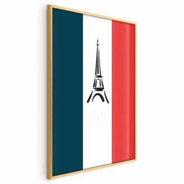 Plakat Symbole Francji 60x90 cm z ramą złotą bez marginesu