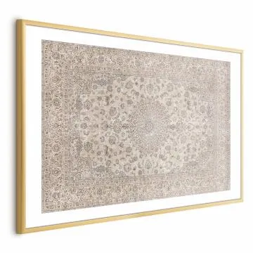 Plakat Piaskowy dywan 42x29,7 cm z ramą złotą z marginesem