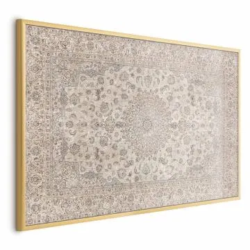 Plakat Piaskowy dywan 30x21 cm z ramą złotą bez marginesu