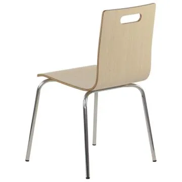 Krzesło ze sklejki laminowanej WERDI A naturalne/stal nierdzewna