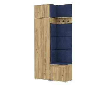 Garderoba z siedziskiem do przedpokoju SINGAPUR 104 dąb craft/granatowy