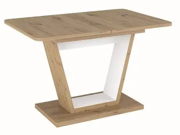 Stół rozkładany NIGEL 120(160)x80 dąb artisan/biały mat